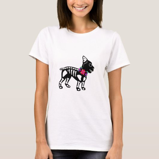 Boston Terrier Skeleton T-shirt (Voorkant)