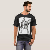 Boston Terrier Sketch Scoop T-shirt (Voorkant volledig)