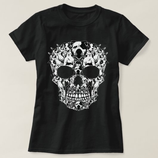 Boston Terrier Skull Hondenliefhebber T-shirt (Design voorkant)