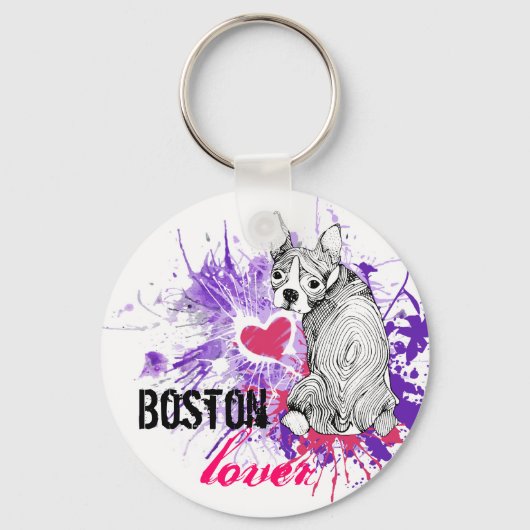 Boston Terrier Sleutelhanger (Voorkant)
