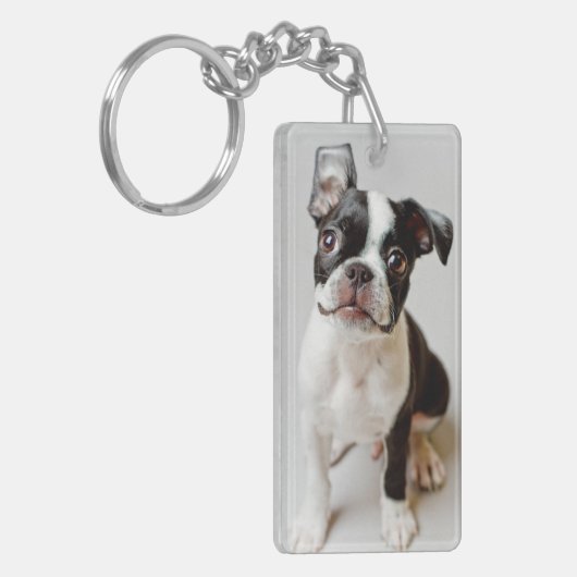 Boston Terrier Sleutelhanger (Voorkant Links)