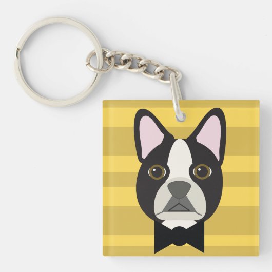 Boston Terrier Sleutelhanger (voorkant)