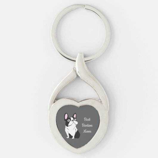 Boston terrier sleutelhanger (Voorkant)