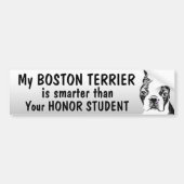 Boston Terrier - slimmer dan student - grappig Bumpersticker (Voorkant)