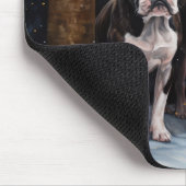 Boston Terrier Sneeuw Slede Kerst Decoratie Muismat (Hoek)