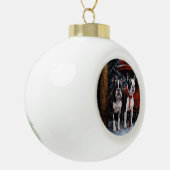 Boston Terrier Sneeuw Slede Kerstmis Decoratie   (Links)