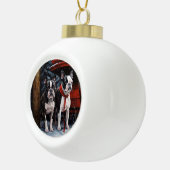 Boston Terrier Sneeuw Slede Kerstmis Decoratie   (Rechts)
