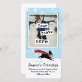 Boston Terrier Snow Dog | Uw kerstfoto Feestdagenkaart (Voorkant / Achterkant)