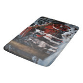 Boston Terrier Snowy Sleigh Kerst Decor Badmat (Gekanteld)