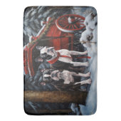 Boston Terrier Snowy Sleigh Kerst Decor Badmat (Voorkant Verticaal)