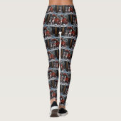Boston Terrier Snowy Sleigh Kerst Decor Leggings (Achterkant)