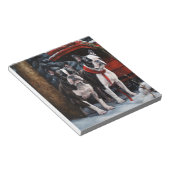 Boston Terrier Snowy Sleigh Kerst Decor Notitieblok (Schuin)