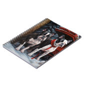 Boston Terrier Snowy Sleigh Kerst Decor Notitieboek (Linkerzijde)