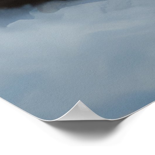 Boston Terrier Snowy Sleigh Kerst Decor Poster (Hoek)