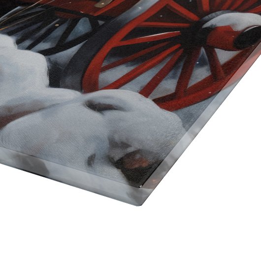 Boston Terrier Snowy Sleigh Kerst Decor Snijplank (Hoek)