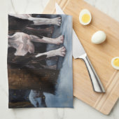 Boston Terrier Snowy Sleigh Kerst Decor Theedoek (Quarter Fold)