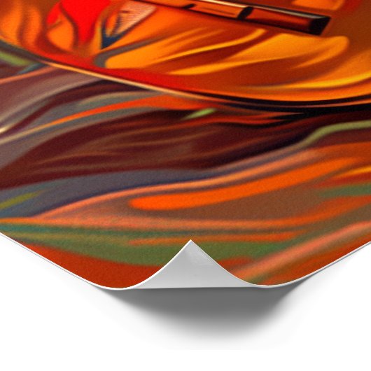 Boston Terrier Spelen Gitaar Poster - Schattige Do (Hoek)