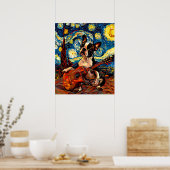 Boston Terrier Spelen Gitaar Poster - Schattige Do (Keuken)