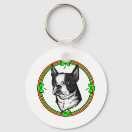 Boston Terrier St. Patrick's-dag Sleutelhanger