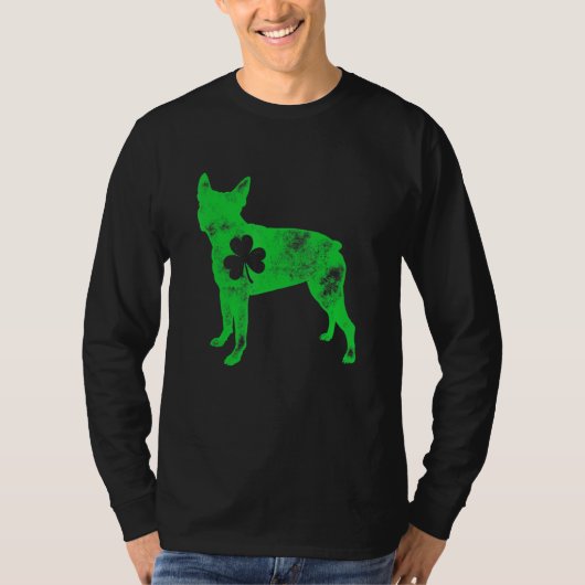 Boston Terrier St Patricks Day Boys Girls Shamrock T-shirt (Voorkant)