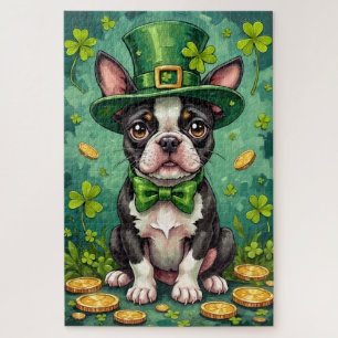 Boston Terrier St. Patrick's Day Grappige GeluksHo Legpuzzel