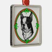 Boston Terrier St Patrick's Day Metalen Ornament (Rechts)