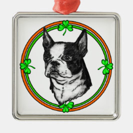 Boston Terrier St Patrick's Day Metalen Ornament