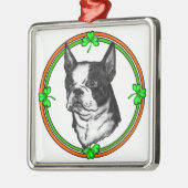 Boston Terrier St Patrick's Day Metalen Ornament (Links)