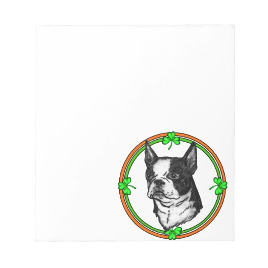Boston Terrier St. Patrick's Day Notitieblok (Voorkant)