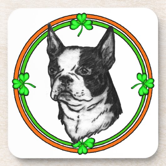 Boston Terrier St Patrick's Day Onderzetter (Voorkant)