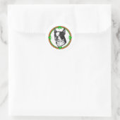 Boston Terrier St Patrick's Day Ronde Sticker (Tas)