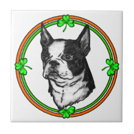 Boston Terrier St. Patrick's Day Tegeltje