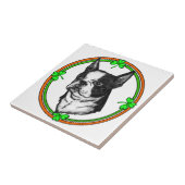 Boston Terrier St. Patrick's Day Tegeltje (Zijkant)