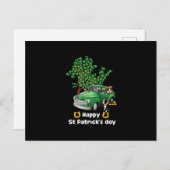 Boston Terrier st Patricks day truck Shamrock Aankondigingskaart (Voorkant / Achterkant)