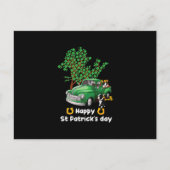 Boston Terrier st Patricks day truck Shamrock Aankondigingskaart (Voorkant)
