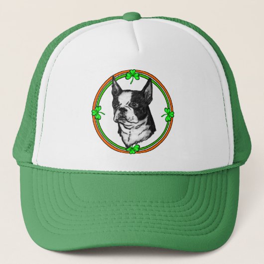 Boston Terrier St Patrick's Day Trucker Pet (Voorkant)