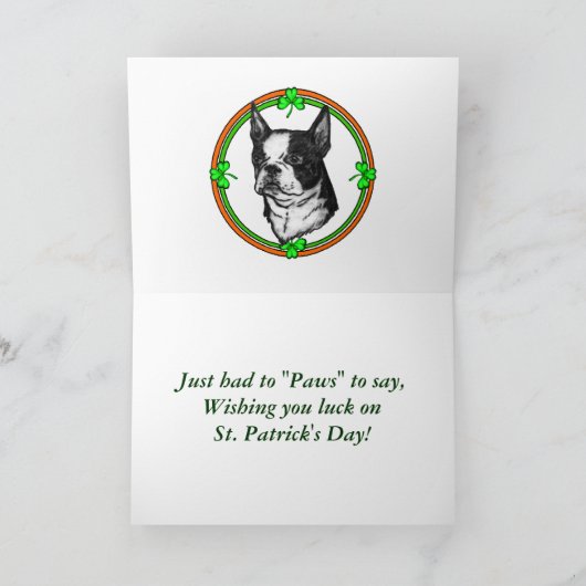 Boston Terrier St. Pattys Kaart (Binnen)