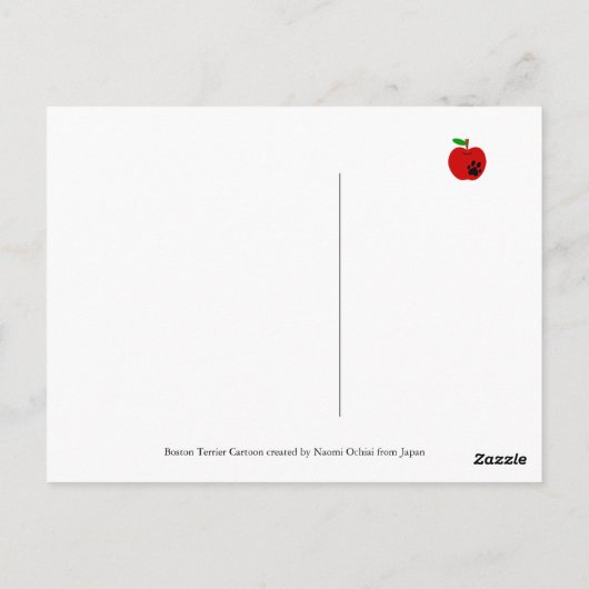 Boston Terrier Standing Briefkaart (Achterkant)
