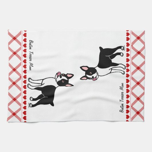 Boston Terrier Standing Theedoek (Horizontaal)