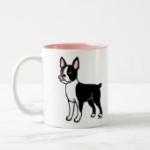 Boston Terrier Standing Tweekleurige Koffiemok (Links)