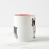 Boston Terrier Standing Tweekleurige Koffiemok (Center)