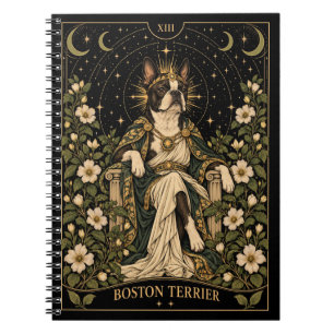 Boston Terrier, Starlit Tarot Kunst Notitieboek