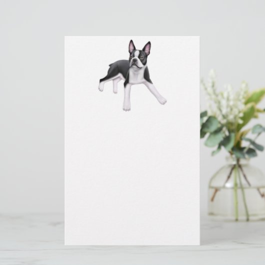 Boston Terrier Stationery Briefpapier (Staand voorkant)