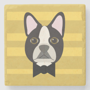 Boston Terrier Stenen Onderzetter