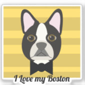 Boston Terrier Sticker (Voorkant)