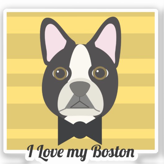 Boston Terrier Sticker (Voorkant)