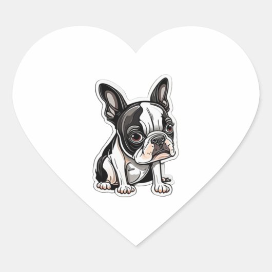 Boston Terrier sticker ontwerp (Voorkant)
