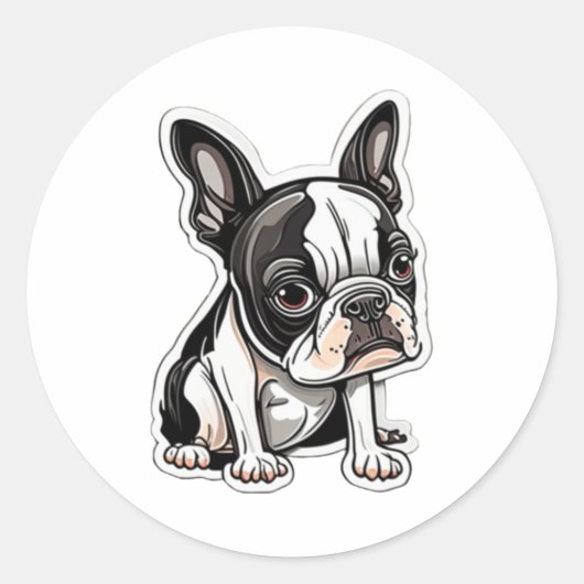 Boston Terrier sticker ontwerp (Voorkant)