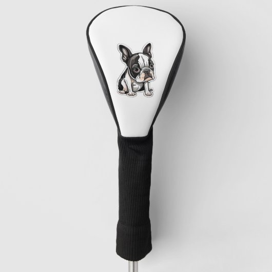 Boston Terrier sticker ontwerp Golfheadcover (Voorkant)