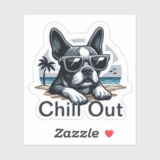 Boston Terrier-Sticker: Rustig aan Sticker (Vel)